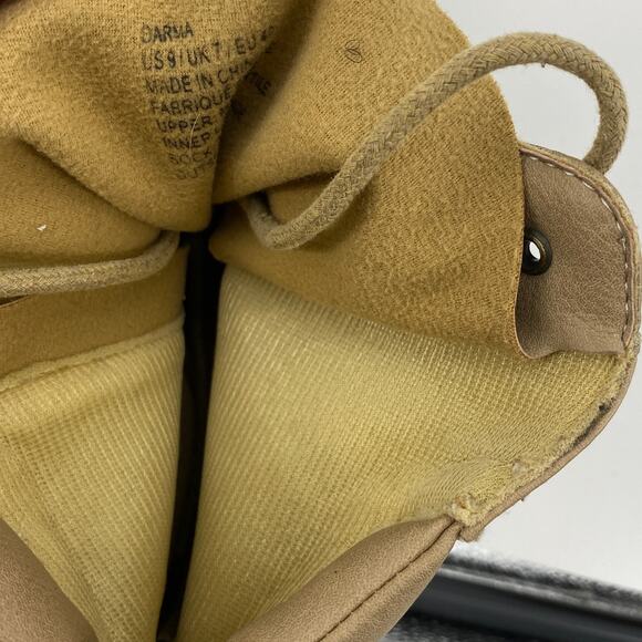 JUSTFAB Boots Tan Darma Side Zip Lace Up Heeled Bootie Women's Sz 9 - Picture 8 of 10